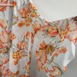 Umgee Lightweight White and Orange Floral Bell Sleeve Duster Kimono Size Large Photo 7