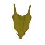 J.Crew  Ribbed Squareneck One-Piece Swimsuit Textured‎ Green Size 14 Photo 1