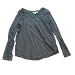 Loft  Women's Gray with Gold Polka Dot Top Photo 3