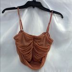 Lulus  Peach-Brown Ruched Bustier Crop Going Out Top Size Small Photo 1