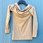 VERO MODA  Tan Brown Mink Panda Off The Shoulder Long Sleeve Top Blouse Shirt M Photo 5