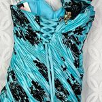 Mac Duggal  Prom‎ Y2K Aqua Black Lace Mermaid Dress 80102M NWT Photo 5