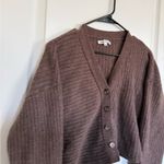 Reformation Trieste Boxy Merino Wool Cardigan In Cocoa Photo 5