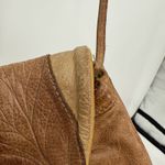 Unbranded Brown Leather Crossbody Bag Snap Button Purse Boho Hippie Photo 9