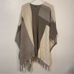 Knox Rose  Neutral Boho Knit Sweater Poncho Size Small Photo 5