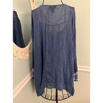 Studio West 2X size Tunic Top Denim Blue Womens Plus Shirt Casual Boho Blouse Photo 4