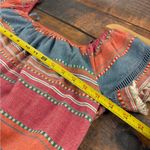 DRA Los Angeles Stripe Fringe Off The Shoulder 3/4 Sleeves Blouse M Boho Peasant Pink Size M Photo 6