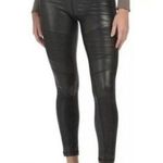 7 For All Mankind | Black Faux Leather Moto Leggings Stretchy Women’s Small Photo 0