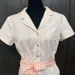 SheIn shortsleeved White Jean Romper - size small Photo 4