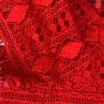 Lulus  women's size medium red lace dress first kiss v neck date wedding guest m Photo 4