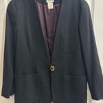 Leslie Fay Women's  Vintage Black Merino Wool Blazer with Single Button Size 12 Photo 0