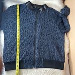 Stella & Dot  The Downtown Navy Lace Bomber Jacket Size Large Photo 7