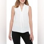 Nine West  White Sleeveless V Neck Tank Top Blouse Size Large Photo 1