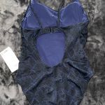 Athleta Navy Snake Keyhole One-Piece Swimsuit Photo 3