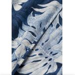 H&M  L.O.G.G. V-Neck Cotton Blouse Blue Tropical Hawaiian Floral Leaf Leaves Boho Photo 2