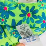 VINTAGE 90s SUNSETS Neon Floral Bikini Set Green Size L Photo 13