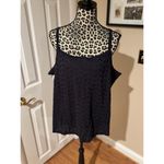 Lands’ End Button Front Shirt & Shell Tank Top Navy Blue eyelet top Women’s 1X Photo 2
