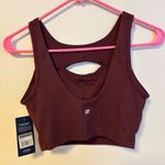 Marika Keyhole Cut Out Rose Sports Bra Removable Pads Maroon Red Womens S NWT Photo 3