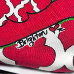 Brighton Love Dove Canvas Leather Tassel Red Bird Pouch Crossbody Bag  Photo 2