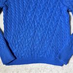J.Crew  Blue Diagonal Cable Knit Cotton Sweater Photo 3