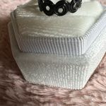 Stainless Steel Black Shiny Finish Adjustable Ring Size 7 Photo 2