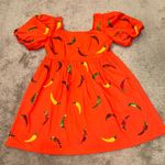 Queen of Sparkles Red and Orange Sequin Chili Pepper Mini Dress Puffed Sleeves Photo 2