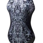 Tyr. Womens Palisade Maxfit Swimsuit Keyhole Back Gray Black 30 Photo 0