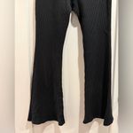 Aerie  Black Waffle Flared Pants Size L Photo 2