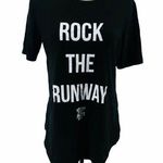 Victoria's Secret Victoria’s Secret Black “Rock The Runway Graphic Short Sleeve Tee Shirt M/L Photo 0