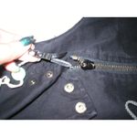 New NWT Womens 4 Designer Costume National Denim Moto Vest Black 40 Italy CNC S Photo 1