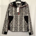 Alala Women's Size XS Red Snake Print 1/4 Zip Windbreaker Jacket Athleisure NWT Photo 0