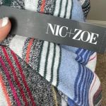 Nic+Zoe NEW Banded Cotton Blend Offset Strip Multicolor Sweater Photo 4