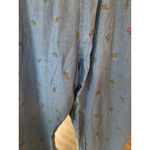 Basic Editions Floral Embroidered Chambray Denim Pants L Cottagecore Boho Lounge Blue Size 2X Photo 8