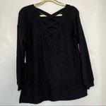 1. State ‎ Elegant Black Ribbed Long Sleeve Top Versatile Casual Chic Size S Photo 8
