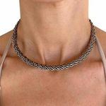 Unique gold tone braided rope choker necklace jewellery Silver Photo 0