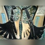 Betsey Johnson Glissten black glitter t-strap cage stiletto sandals, size 9 Photo 14