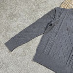 Cyrus RAYA by  Cable Knit Sweater Ruffle Longsleeve Heather Gray S Photo 4