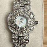 Alto Ladies Watch Crystal Embellishments Pearl Dial Stainless Weave Bracelet Photo 0