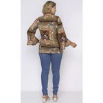 NWT Purple Rain bellsleeve Floral Print Sequin Beaded Neckline Boho Chic Tunic3X Size 3X Photo 5