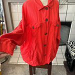 ZARA  orange linen shacket size large oversized Photo 3