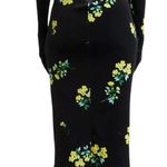 Richard Quinn Floral Print Black Midi Long Sleeve Turtleneck Velvet Designer Photo 1