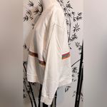 Nike Sportswear "Not A Sample”Fleece Crewneck Pullover White Pink Orange Stripe Photo 3