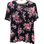 Torrid Womens Blouse Size 2X Black Floral Empire Waist Romantic Y2K Baby Doll Photo 1