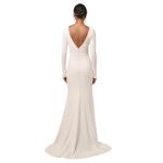 Lulus White Long Sleeve Wedding Dress with Button-Up Back Size Medium Photo 1