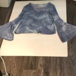 American Eagle  Outfitters Soft & Sexy Blue V-Neck Tie Dye Top M Cozycore Boho 70 Photo 2