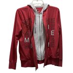 Disney  Parks Minnie Mouse Sweatshirt Women Jacket Zip UP Hoodie Red‎ Small Polka Photo 3