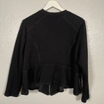 Torrid Women Plus Size 2 Black Quilted Peplum Bomber Jacket Raw Hem Knit Fitted Photo 5