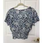 Abercrombie & Fitch Floral Smocked Crop Top Size Medium Boho Festival Western Photo 3