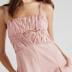 Free People NWT  Kingston Jumpsuit Cutout Pleated Bust Ballon Legs Pink Size M Photo 2