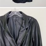 Line and Dot  River Vegan Faux Leather Longline Blazer Jacket Size Small Black Photo 4
